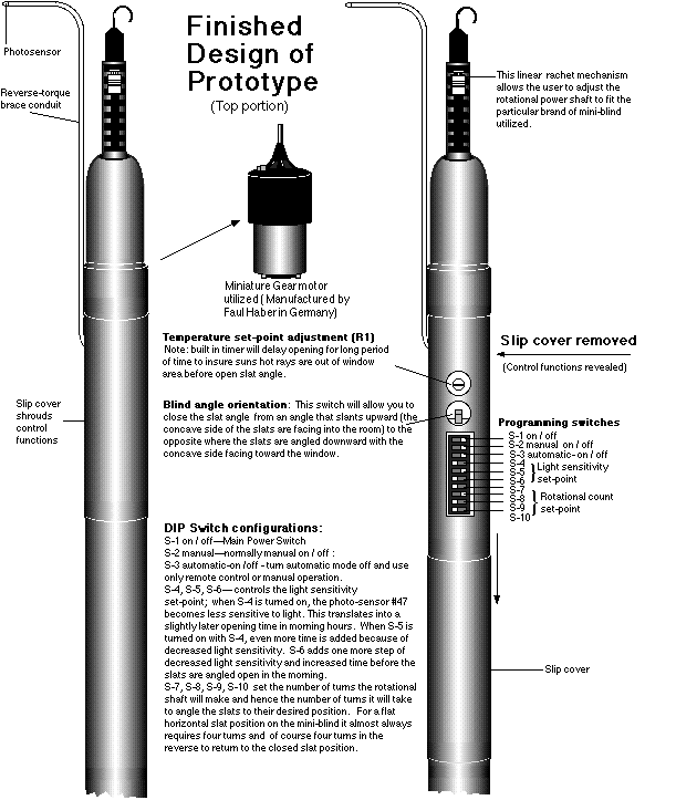 Drawing of prototype (top view)